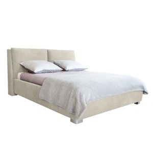Beżowe łóżko 2-osobowe Mazzini Beds Vicky, 180x200 cm