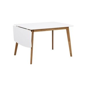 Stół z konstrukcją z drewna dębowego z rozkładanym blatem Rowico Olivia, dł. 120 + 40 cm