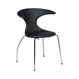 Czarne krzesło z chromowanymi nogami DAN–FORM Flair