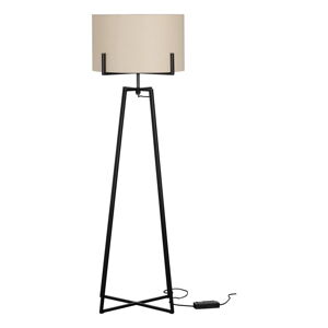 Beżowa lampa stojąca z tekstylnym kloszem (wysokość 160 cm) Holly – WOOOD