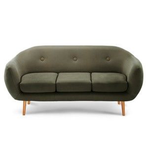 Oliwkowa sofa 3-osobowa Scandi by Stella Cadente Maison