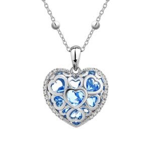 Naszyjnik z niebieskimi kryształami Swarovski Elements Crystals Heart