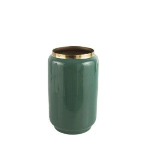 Zielony wazon z detalem w złotej barwie PT LIVING Flare, wys. 22 cm