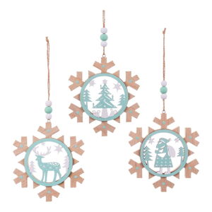 Wiszące dekoracje świąteczne zestaw 3 szt. Snowflake – Casa Selección