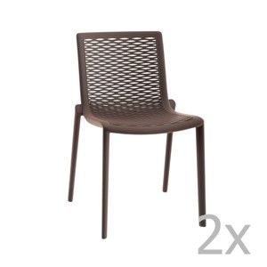 Zestaw 2 czekoladowobrązowych krzeseł ogrodowych Resol Net-Kat