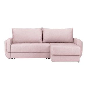 Różowa rozkładana sofa z szezlongiem po lewej stronie Kooke Home Tango