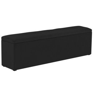 Czarna ławka ze schowkiem do łóżka Kooko Home, 47x160 cm