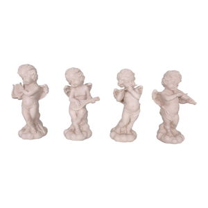 Zestaw 4 figurek z żywicy polimerowej w kształcie anioła Antic Line Musiciens, wys. 22 cm