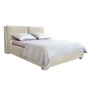 Beżowe łóżko 2-osobowe Mazzini Beds Vicky, 140x200 cm