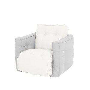 Dziecięcy jasnoszary fotel rozkładany Karup Design Mini Dice Light Grey, 40x100 cm