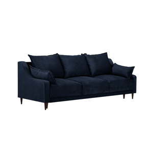 Ciemnoniebieska 3-osobowa sofa rozkładana z miejscem do przechowywania Mazzini Sofas Freesia
