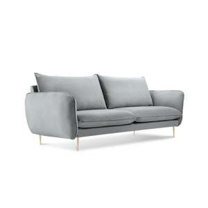 Jasnoszara aksamitna sofa Cosmopolitan Design Florence, 160 cm