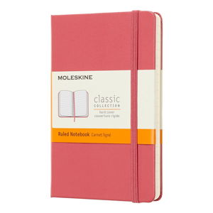 Różowy notatnik w linie w twardej oprawie Moleskine Daisy, 192 stron