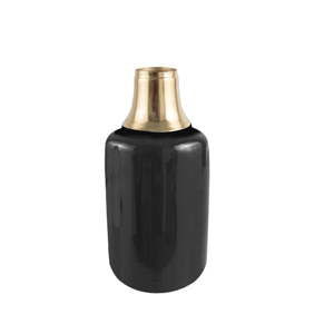 Czarny wazon z detalem w złotej barwie PT LIVING Shine, wys. 33 cm
