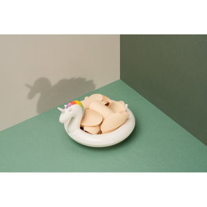 Biała ceramiczna pływająca miska DOIY Unicorn, 18x16 cm