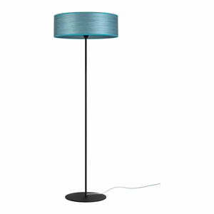 Niebieska lampa stojąca z naturalnego forniru Bulb Attack Ocho XL, ⌀ 45 cm