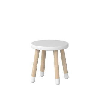 Biały stołek dziecięcy Flexa Play, ø 30 cm