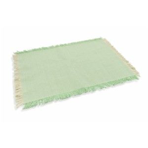 Komplet 6 bawełnianych zielonych mat stołowych Villa d´Este Fringe