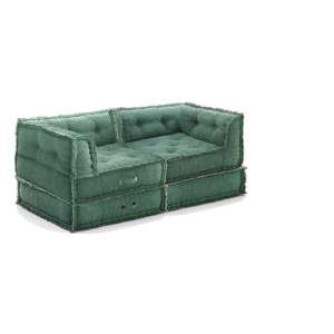 Zielona rozkładana sofa 2-osobowa Oreste Luchettas Yantra Waffle