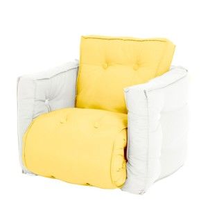 Żółty dziecięcy fotel rozkładany Karup Mini Dice