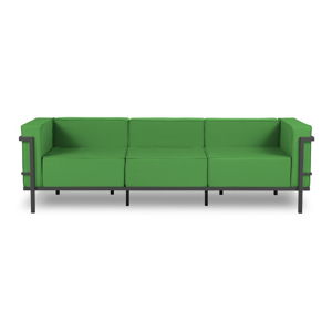 Zielona 3-osobowa sofa ogrodowa w czarnej ramie Calme Jardin Cannes