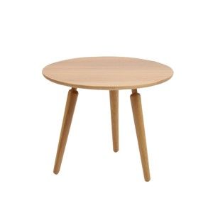 Stolik z drewna dębowego Folke Cappuccino, wys. 50 cmx∅ 60 cm