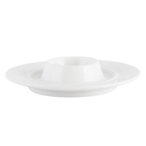 Biały porcelanowy kieliszek na jajko Mikasa Ridget