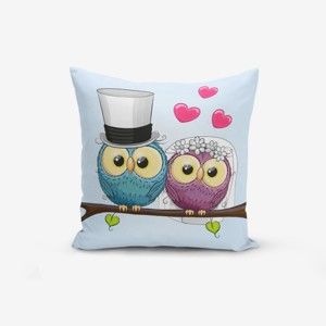 Poszewka na poduszkę z domieszką bawełny Minimalist Cushion Covers Fall In Love Owls, 45x45 cm