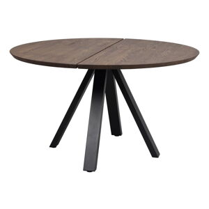 Ciemnobrązowy okrągły stół z blatem z drewna dębowego ø 130 cm Carradale – Rowico