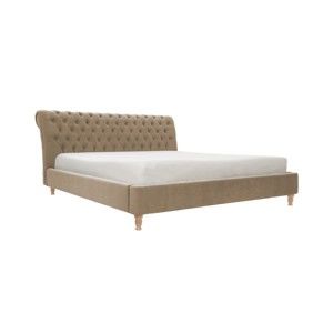 Brązowe łóżko z naturalnymi nogami Vivonita Allon, 140x200 cm