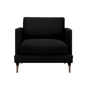 Czarny fotel z konstrukcją w kolorze miedzi Windsor & Co Sofas Jupiter