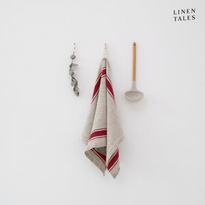 Lniana ścierka 40x65 cm Red Stripe Vintage – Linen Tales