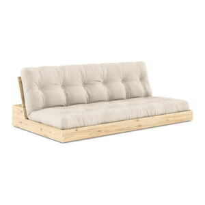 Szarobeżowa lniana rozkładana sofa 196 cm Base – Karup Design