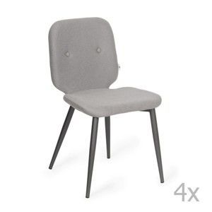 Zestaw 4 szarych krzeseł Design Twist Tabou