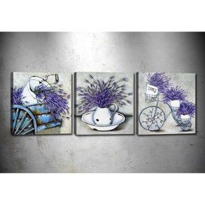 Zestaw 3 obrazów Tablo Center Lavender