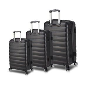 Zestaw 3 czarnych walizek na kółkach z USB My Valice RESSO Travel Set