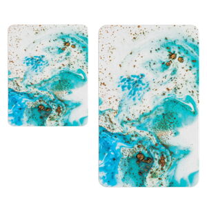 Białe/niebieske dywaniki łazienkowe zestaw 2 szt.  – Oyo Concept