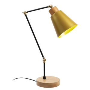 Żółta/czarna lampa stołowa z metalowym kloszem (wysokość 52 cm) Manavgat – Opviq lights