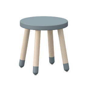 Niebieski stołek dziecięcy z drewna jesionowego Flexa Play, ø 30 cm