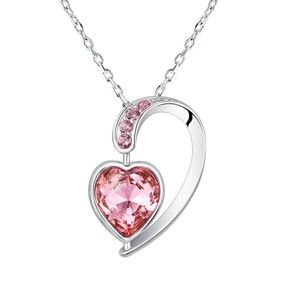 Naszyjnik z różowymi kryształami Swarovski Elements Crystals Heart Drop