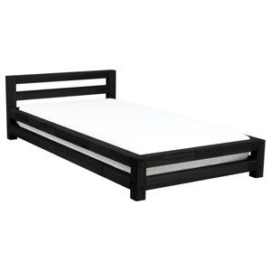Czarne łóżko 1-osobowe z drewna świerkowego Benlemi Single, 90x180 cm