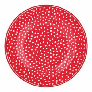 Czerwony talerz w kropki Green Gate Dot, ⌀ 15 cm