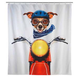 Kolorowa zasłona prysznicowa Wenko Biker Dog, 180x200 cm