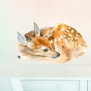 Naklejka wielokrotnego użytku Sleeping Deer, 40x24 cm