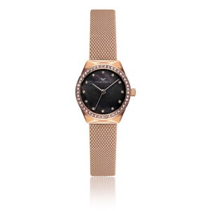 Zegarek damski z paskiem ze stali nierdzewnej w kolorze różowego złota Victoria Walls Wendy
