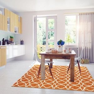 Pomarańczowy dywan odpowiedni na zewnątrz Floorita Interlaced, 133x190 cm