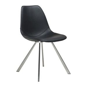 Czarne krzesło ze stalowymi nogami DAN–FORM Pitch