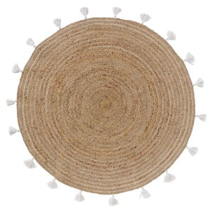Biało-naturalny okrągły dywan ø 120 cm Shira – douceur d'intérieur