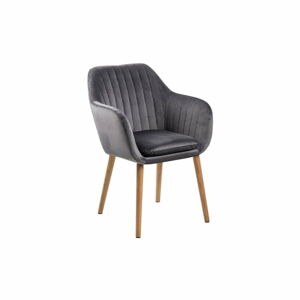 Ciemnoszare krzesło z drewnianymi nogami loomi.design Emilia I