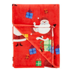 Czerwony koc dziecięcy 170x130 cm Santa's Christmas Presents – Catherine Lansfield